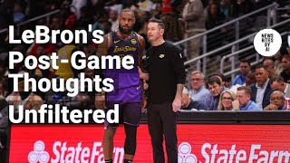 LeBron James Reflects on Lakers vs Hawks Game [upl. by Waechter]