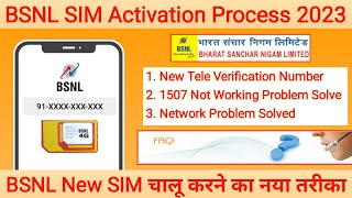 BSNL SIM Activation Process 2023  BSNL New SIM Chalu Kaise Kare  BSNL Tele Verification Problem [upl. by Slater]