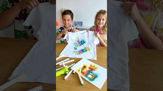 Lia und Luca testen einen Airbrush 🖍️😍 kinder basteln kindervideo geschenkideen shorts [upl. by Salomone889]