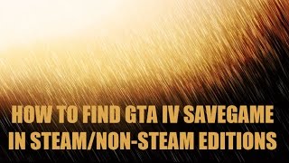 GTA IV Save Game file location [upl. by Shimkus]