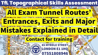 All tunnel routes and major mistakes explained in detail London TfL Topographical Skills Assessment [upl. by Prober429]