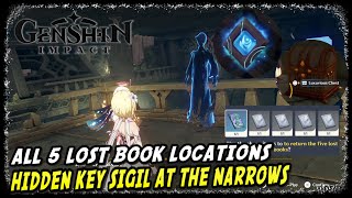 Enkanomiya All 5 Lost Book Locations Genshin Impact Hidden Key Sigil at The Narrows [upl. by Kirtley]