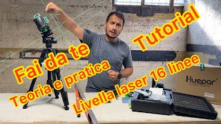 Livella laser autolivellante 16 linee verde 360 come si usa quando serve Recensione huepar [upl. by Louls438]