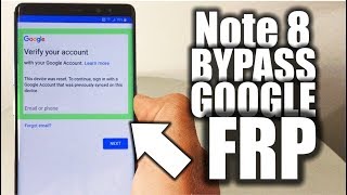 NO PC  Unlock Google Account FRP Bypass  Samsung Galaxy Note 8 [upl. by Finzer]