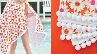 How to make a BEACH TOWEL with Pom Pom trim [upl. by Purdum]