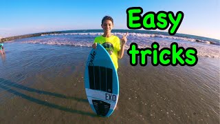 How to do these 5 beginner skimboard tricks Easy Tricks [upl. by Ahselrac]