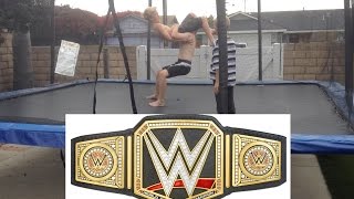 WWE  Royal Rumble  World Heavyweight Championship  Brock Lesnar vs Batista Trampoline [upl. by Desmond417]