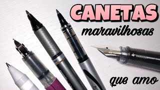 Testando minhas canetas pretas FAVORITAS  Pentel Cis Zebra etc [upl. by Nylaj]