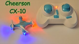 Cheerson CX10 Mini RC Quadcopter 24GHz 4Ch 6 Axis gyro with LED RTF [upl. by Zendah907]