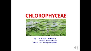 Chlorophyceae By Dr Manju Chaudhary  B Sc Pt 1 [upl. by Catherin120]