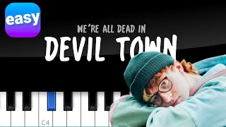 Cavetown  Devil Town EASY PIANO TUTORIAL [upl. by Minda]