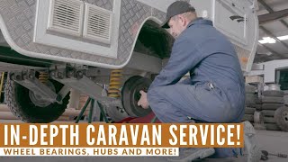 COMPREHENSIVE CARAVAN SERVICE 10000km check of brakes lights and more [upl. by Rehpotsihrc]