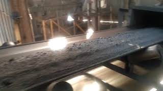 Real Belt conveyor in cement plant in running condition for handling of coal with carrying idler [upl. by Milak]