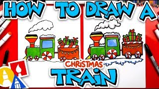 How To Draw A Christmas Train [upl. by Yenhoj]