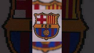 Perler Beads Timelapse FC Barcelona Logo  Football Pixel Art [upl. by Hillinck536]