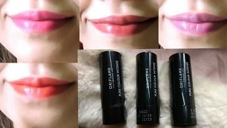 Oriflame Pure Color Intense Lipstick Review and Swatch  Sayantani Some [upl. by Yrol]