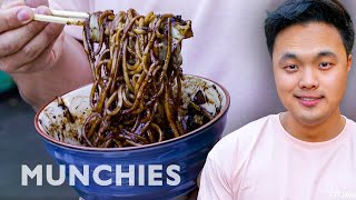 Make Jajangmyeon Korean Noodles In A Black Bean Sauce  Quarantine Cooking [upl. by Leuams]