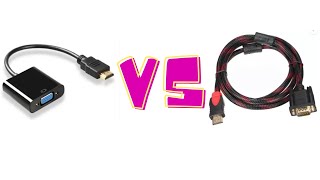 HDMI to VGA Cable VS Adapter  Dual monitor setup on Laptop [upl. by Calesta]