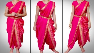 How To Drape Dhoti Style Saree  Dance Style Saree Draping Tutorial  Innovative Saree Techniques [upl. by Aileda]