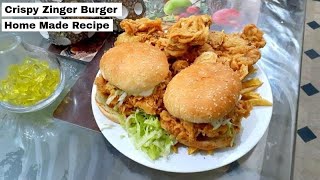 Zinger Burger Recipe  Spicy Crispy Chicken Burger Recipe  Cooking Connections With Ayesha [upl. by Cristi]