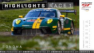 Extended Highlights  Sonoma Raceway  Race 1  Fanatec GT World Challenge America 2024 [upl. by Trbor]