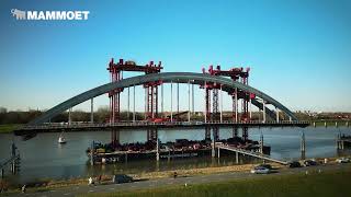 Watch how the 5000t steel arch bridge Lekbrug was removed [upl. by Mairhpe647]