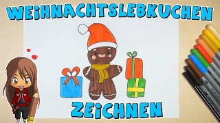 Weihnachtslebkuchen einfach malen für Kinder  ab 7 Jahren  Malen mit Evi  deutsch [upl. by Nahtonoj]