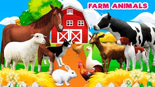 Farm animals for kids  Learn NAMES amp SOUNDS  educational kid video [upl. by Murrah440]