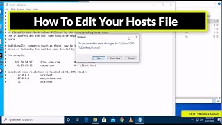 How To Edit Your Hosts File In Windows 10 [upl. by Akemet]