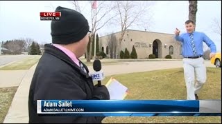 Watch a Bank Robber Interrupt This News Reporter During Live Broadcast [upl. by Alyaj]