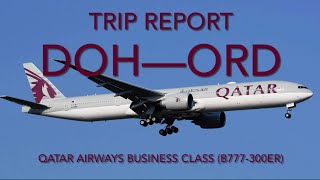 Trip Report Doha to Chicago via Qatar Airways Business Class [upl. by Arodnap779]