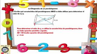 23 DIAGONALES DE UN PARALELOGRAMO 8º GRADO [upl. by Debra424]