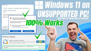 How to Install Windows 11 on Unsupported PC Updates Works 100 [upl. by Arihsaj612]