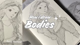 ₊✧ How I draw bodies in my Style ✧°｡  First time drawing full body [upl. by Particia]