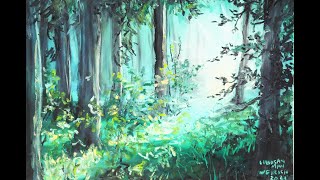 Misty Forest in Oil Pastel Easy Tutorial [upl. by Iztim]