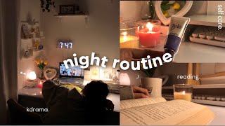 my cozy peaceful amp productive night routine 🌙 reading self care kdrama [upl. by Kerek]