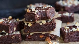 Healthy NoBake BROWNIES Vegan Gluten Free  Hot Chocolate Hits [upl. by Llennej803]