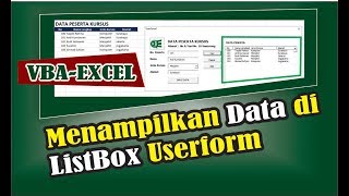 Cara Menampilkan data di listBox Userform VBA Excel [upl. by Lole363]