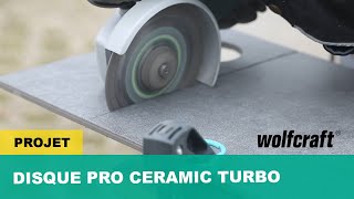 Comment découper du carrelage avec une meuleuse  Disque diamant turbo  wolfcraft [upl. by Sello]