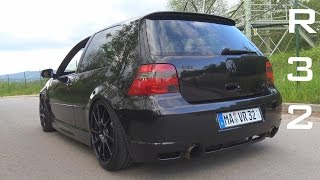 VW GOLF 4 R32 STRAIGHT PIPE  ACCELERATION SOUND ONBOARD AUTOBAHN 0200 KMH [upl. by Htehpaj]