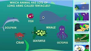 Animal Ocean Game  Learn about animals in the ocean  Sheppard Software [upl. by Audwen]