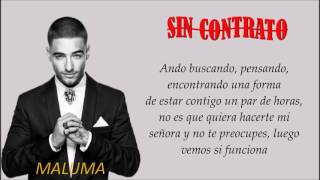 Maluma  Sin Contrato LetraLyrics [upl. by Rennob]