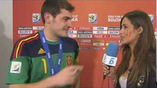 Spain Football Captain Casillas kiss a reporter [upl. by Enad]