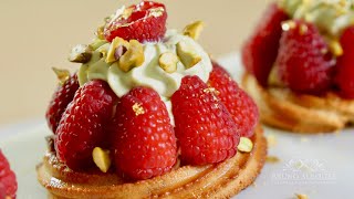 Raspberry Pistachio Macaron Tart – Bruno Albouze [upl. by Aryahay]