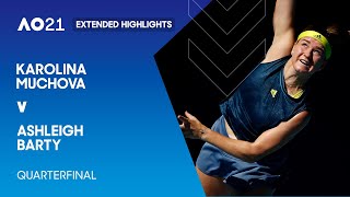 Karolina Muchova v Ashleigh Barty Extended Highlights  Australian Open 2021 Quarterfinal [upl. by Haceber]