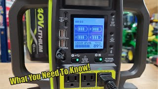 Ryobi 40Volt 1800Watt Power Station Inverter Generator 4 Port Charger Review [upl. by Aleek]