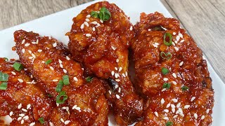 Crunchy Fried Korean Chicken Wings in fingerlicking delicious sauce  Dakgangjeong  Easy and yummy [upl. by Glick573]