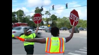 Crossing guards practice in Greenacres school zone [upl. by Amin]