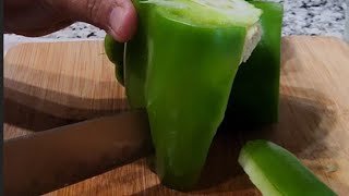 Slicing Green Bell Peppers [upl. by Paco]