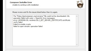 PHP Composer SSL Operation Failed with code 1 OpenSSLError messages [upl. by Nivan886]